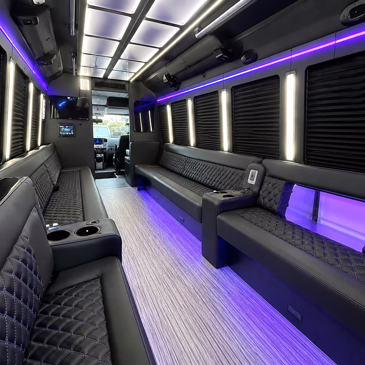 Cleveland Prom & Homecoming Transportation party bus interior
