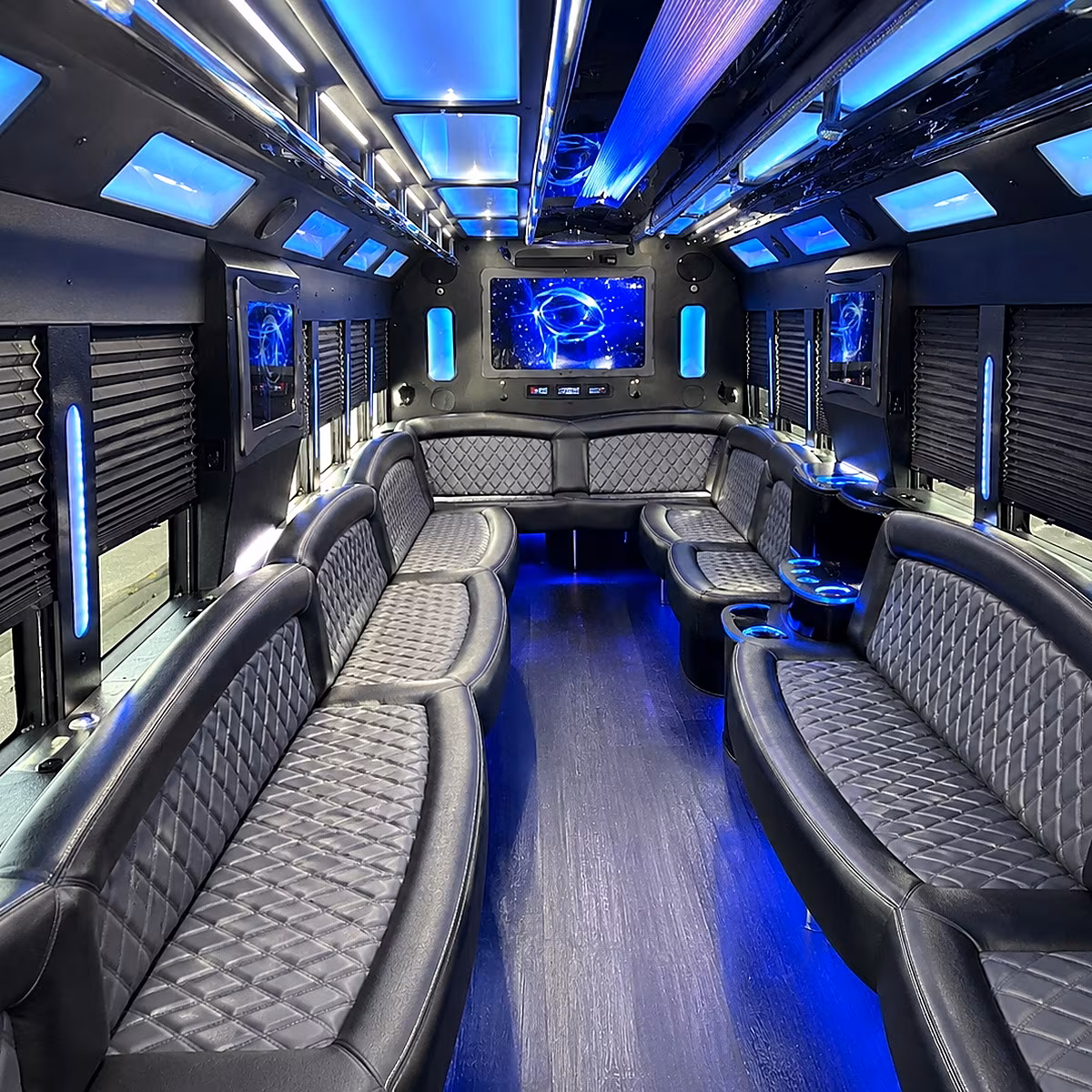 Cleveland Wedding Transportation party bus interior